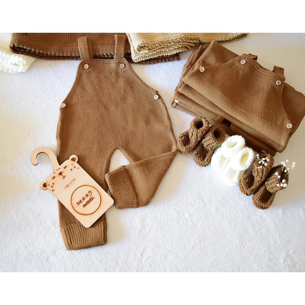 Entero dralon &quot; ALI&quot; chocolate. Talle 6 a 9 meses